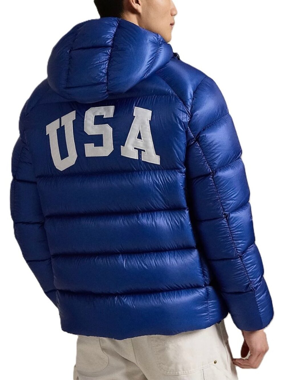 Polo Ralph Lauren Hawthorne Team USA Down Puffer Jacket Coat Mens Blue M NWT 598